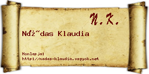 Nádas Klaudia névjegykártya