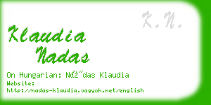 klaudia nadas business card